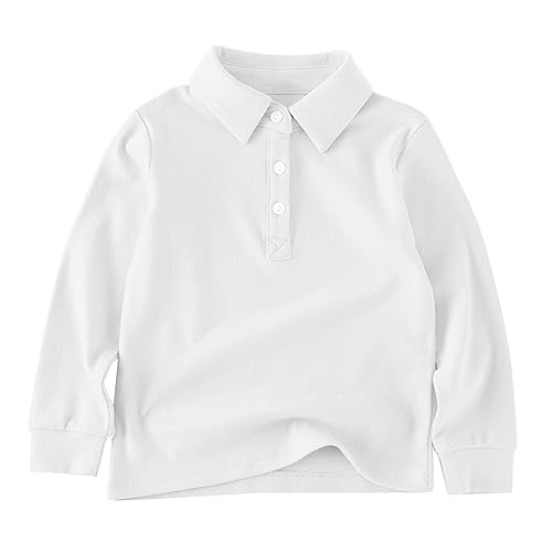 LOIJMK Niños Niños Bebé Primavera y Casual Manga Color Sólido Camiseta Zapatos Niños, Blanco, 4-5 años