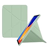 LuFiYa For (シャオミ) Xiaomi Redmi Pad SE (8.7 インチ) 2024 保護ケース TPU タブレットカバーPU合成レザー 多機能三角形スタンド 横置＆縦置 角度調整可能 磁気吸着 軽量 オートスリープ/ウェイクシャオミRedmi Pad SE 8.7" 対応 (浅緑)