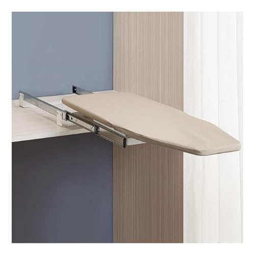Retractable Ironing Board,Pull-out Ironing Board Space Saving,Rotatable Folding Ironing Board Install in Wardrobe, for Wardrobe Cloakroom Home Apartment(Beige)