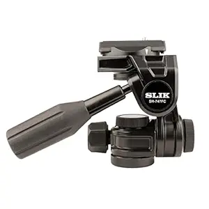 SLIK SH-747FC 3-Way Pan Head w/Friction Control and Arca-Type Quick Release Plate-747FC 3-Way Pan Head w/Friction Control and Arca-Type Quick Release Plate, Black (618-840)