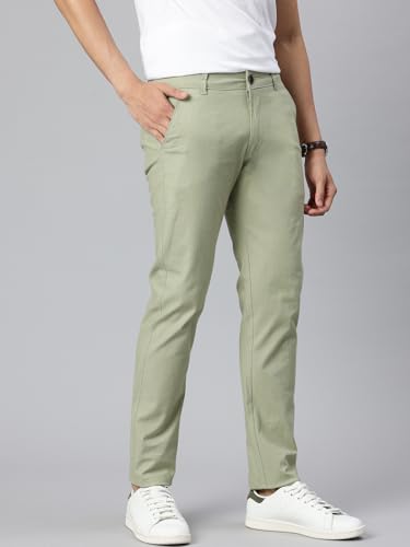 Image of Majestic Man Premium Cotton Slub Slim Fit Comfortable Solid Stylish Trousers
