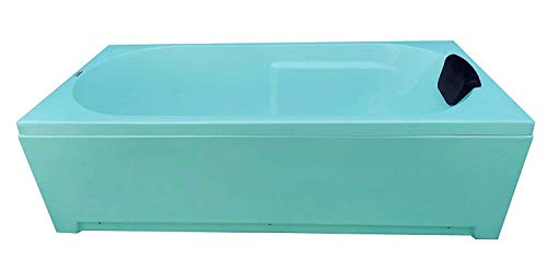 Image of MADONNA Divine Acrylic 5.5 Feet Rectangular Freestanding Bathtub with Front Panel - Cyan Blue