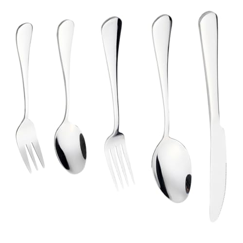 SOLUSTRE 1 Set Stainless Steel Cutlery Reusable Tableware Kit for Dinner Parties and Celebrations Elegant Silverware with Smooth Edges for Dining Experience