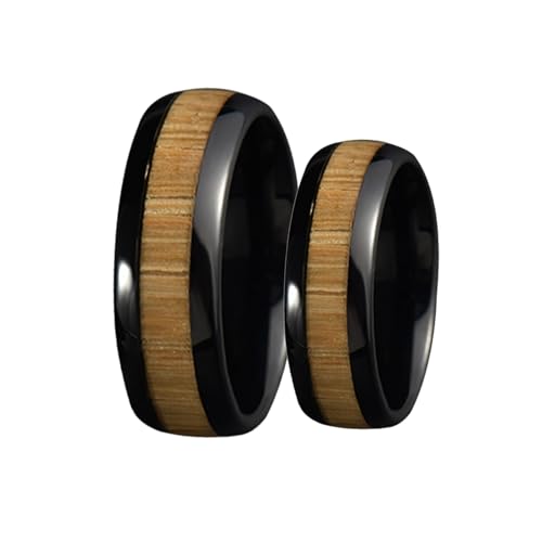Bague Amoureux Tungstène Bois : Cadeau Idéal de Couple 8mm