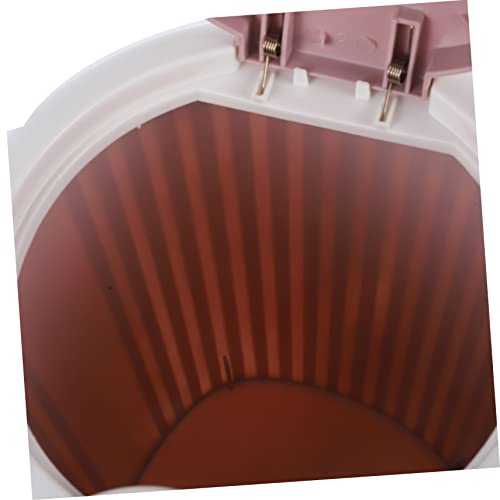 Basurero pequeño rectangular color rosa para oficina miniatura 5