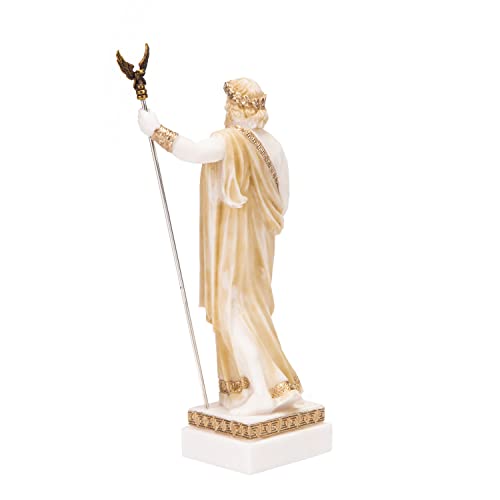 Estatua Zeus Dios Júpiter del Trueno 18 cm Alabastro Dorado miniatura 6