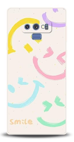 WUACYEAMING Compatible con Samsung Galaxy Note 9 Case, Funda Silicona Premium Líquida Resistente Arañazos, Antihuellas Dactilares, Prueba Golpes Cover Carcasa de TPU-Sonrisa