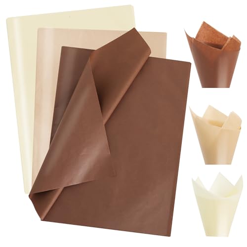 BEISHIDA 90 Sheets Brown Series Tissue Paper Bulk Wrapping Tissue Paper for Gift Bags 14 x 20 Inch Gift Wrap for Wedding Birthday Party DIY Crafts Holiday Flowers
