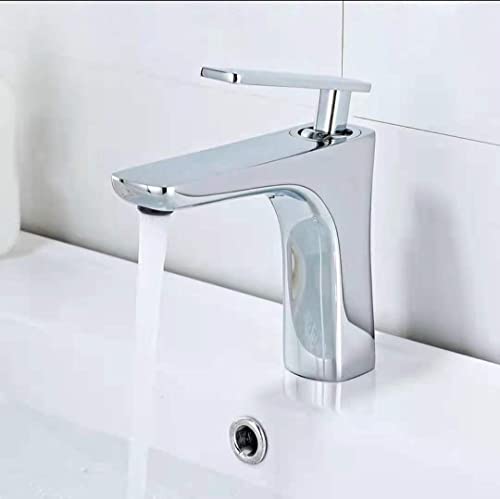 Robinet de salle de bain type D mitigeur sur comptoir aux finitions géométriques durables
