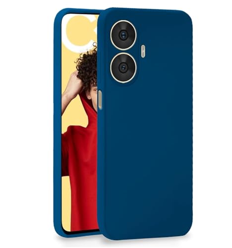Image of Silicone Back Cover for Realme C55 / Narzo N55 | Premium Soft Matte Liquid Silicone TPU | Complete Phone and Camera Protection Shockproof Slim Back Cas (Blue)