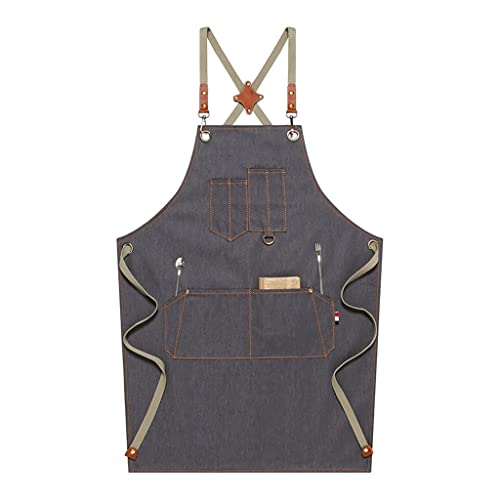 Tablier de denim de travail gris SSDD de barbier