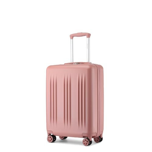 Image of Kono Carry On Luggage 22x14x9 Airline Approved 20 Inch Expandable, Nude | Lightweight PC+ABS Carry-On Luggage, Durable Hardshell Suitcase with 360 Spinner Wheels, TSA Lock, Ideal for 1-3 Days Trips