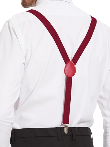 Image of habibee Suspenders and Bow Tie Set for Men, Adjustable Elastic Braces with Y-Back, Diverse Colors, Strong Clips