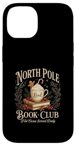 North Pole Book Club Christmas Reading Hot Cocoa Graphic X}zP[X iPhone 14 p