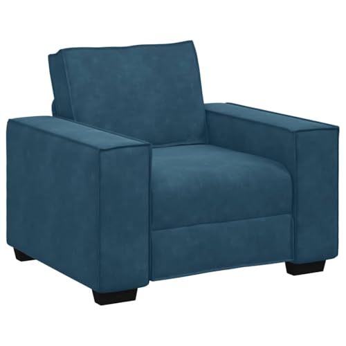 vidaXL Divano Sedia Blu 100x78x84 cm Velluto, Poltrona Divano Singolo, Sedia Accento, Sedia Relax, Sedia a Sdraio, Sedia TV, Divano a Un Posto