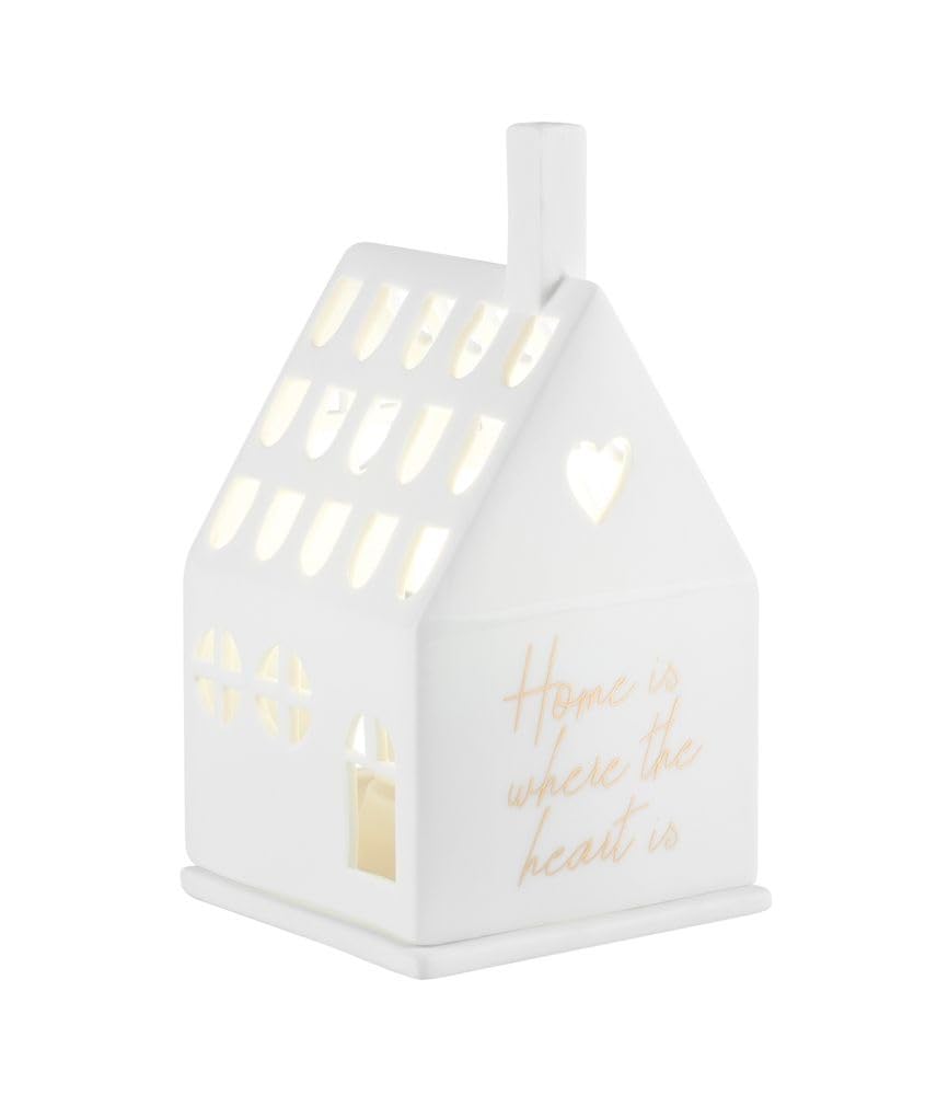 Räder White, Gold Light House Candle Holder, Home Is Where The Heart Is