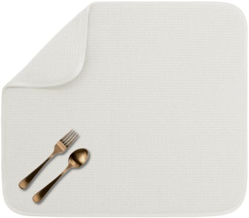 S&T INC. Absorbent, Reversible Microfiber Dish Drying Mat for...