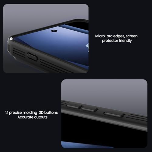 Image of PRITO Classic Series for OnePlus 15R (1+15R) Back Case with Camera Cover, [Camera Protector] [Scratch-Resistant] [360 Full Protection] Shockproof Slim Phone Case - PC+TPU (Transparent Black, 1+15 R)