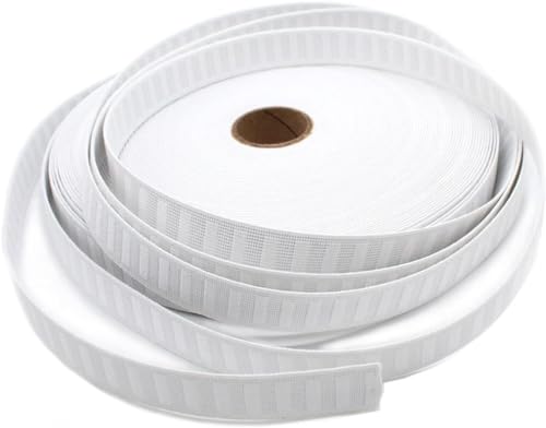 Non Roll Strong White Elastic - Polyester - Color: White - Choose Your Size & Length (White - 1