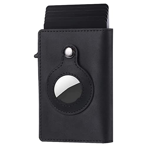 Image of INKMILAN Men's Slim Airtag Pop-Up Wallet Version 2 Credit Card Holder, RFID Blocking Anti-Loss Money Purse Ideal Gift for Men (No AirTag Included) (Black)