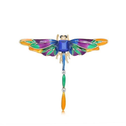 Image of Dragonfly Brooch Rhinestone /Enamel Dragonfly Brooches Lapel Pin for Women Elegant Outfits Dragonfly Jewelry Gifts