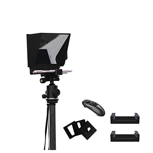 KEAYISOFINE Teleprompter for Phone and DSLR Camera DV Camcorder Mini Portable Teleprompter with Remote Control