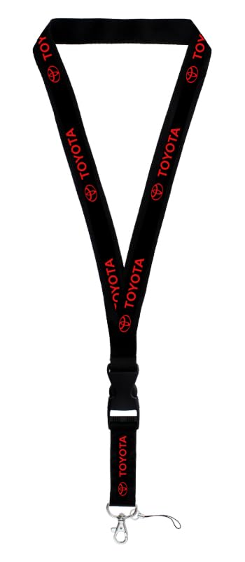 Image of AU-TOMOTIVE GOLD INC. Officially Licensed Toyota Lanyard Keychain | (Red on Black)