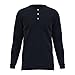 Maks Nano-Tex Pre-Washed Spill Resistance Long-Sleeve Pocket Henley Cotton T-Shirt