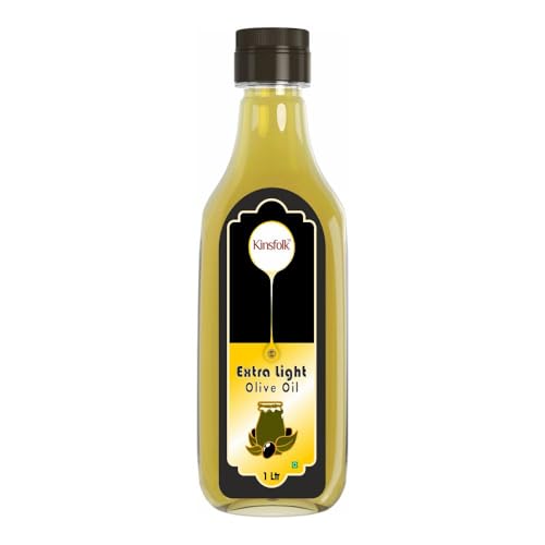 Image of Kinsfolk Extra Light Olive Oil | Oil for Cooking, Dressings, Salad, Soups, Dips, and Marinades | Light, Flavorful, and Ideal for All Culinary Uses - 1 Ltr