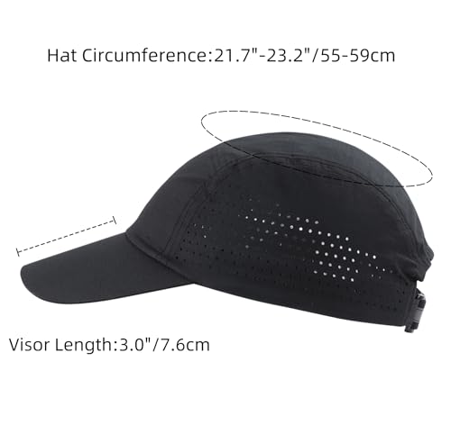 Connectyle Mens Performance Running Hat Lightweight Quick Dry Outdoor Sport Cap Upf 50+ Breathable Athletic Fitted Cap Black thumb #1