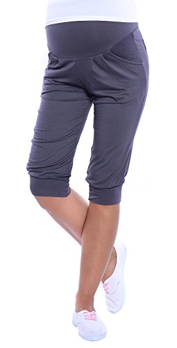 Mija - Umstandsmode Relaxed Capri Umstandshose Caprihose 4037 (EU40 / L, Graphite) Cover