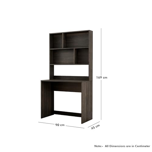 Image of Bniture Wooden Study Table for Home | Engineered Wood Study Table with Book Shelf | Multi Purpose Computer Desk for Writing & Study | Laptop Table for Study Room, Office & Workstation | Flower Wenge