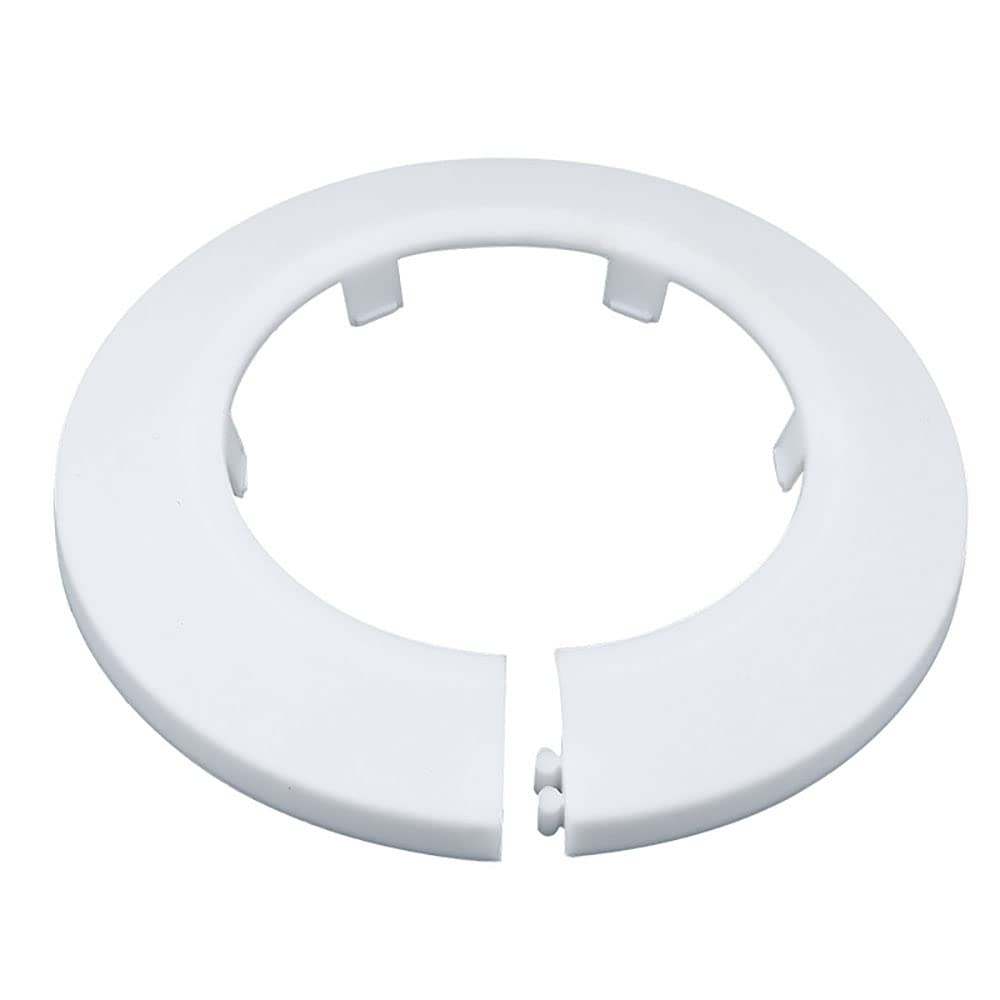 Indprod Fit 0.47" Outer Diameter Flange Water Pipe Cover Decoration White Pipe Cover Radiator PP Plastic 12mm Escutcheon Collar for Wall Pipe Tube Decoration 1Pc