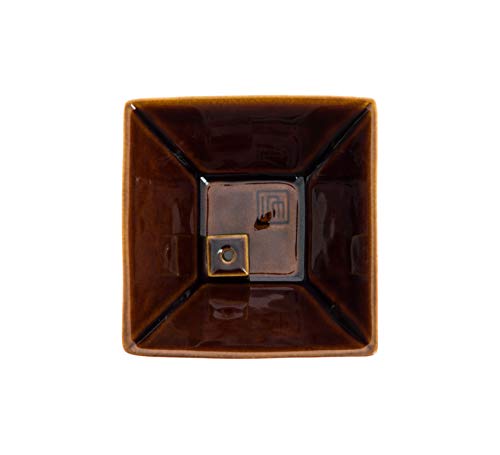 NIPPON Los titulares Tierra Zen INC75018 Yukari Tazón Incienso Brown 9,5 x 9,5 x 5 cm