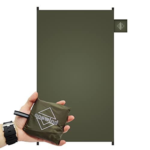 Onewind Small Footprint, 4000mm Waterproof Rate PU Coating, 47" * 27" Ultralight Camping Ground Sheet with Carry Bag for Backpacking, Camping, Picnic, Mat