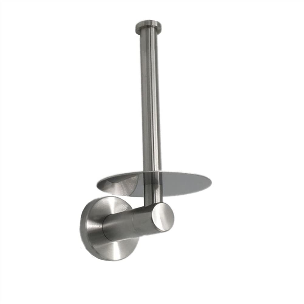 Estantes de baño Nuevo Soporte de Papel de Cocina con Ruedas de Inodoro Redondo montado en la Pared de Acero Inoxidable Cepillado en Negro Mate o Cepillado (Color : Brushed Stainless)