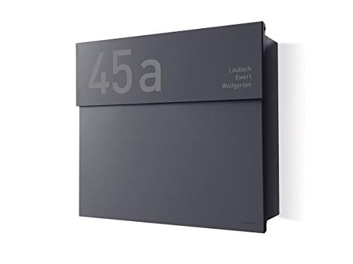 Preisvergleich Produktbild Letterman 4 inkl. Namensgravur - Radius Briefkasten - Anthrazit RAL 7016