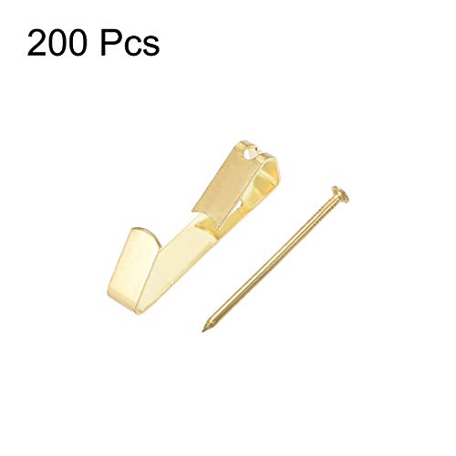 Image of uxcell Picture Hangers with Nails - Photo Frame Hanging Hooks Kit for Wall Mounting - Holds 10 Lbs - 200 Pcs