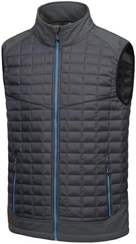 Little Donkey Andy Men’s Lightweight Puffer Vest, Warm Outdoor Sleeveless Jacket for Golf Hiking Running