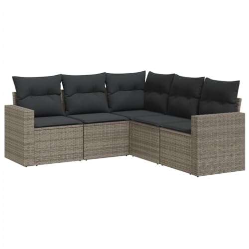vidaXL Garten Sofa Garnitur 5-TLG., Gartenmöbel Set mit Kissen...