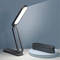 Giryuhd LED Desk Lamp for Office Home & Battery Operated Lamp Rechargeable Lamp Foldable & Portable Light, LED Desk Light Strip, 3 Brightness Dimmable Small Desk Lamp Wireless Reading Lamp (Black)