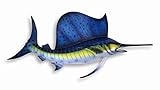 Handpainted Sailfish Wall Mount Decor Plaque 18