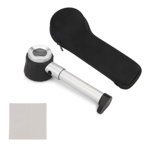 Rongon Jewelers Loupe Magnifiers 10X Magnifying Glass with Light Magnifying Lens with Light Scale and Measure Scale for Jewelry, Seniors Read, Map, Stamps, Macular Degeneration, Inspection