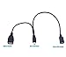Duttek Micro USB Y Splitter Cable, Micro USB Male to USB 2.0 Female and Micro USB Female Power Enhancer Adapter Splitter Charging Converter Extension Cable- Black 30 cm