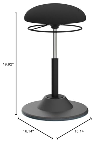 Image of Adjustable Standing Desk Chair - Active Sitting Wobble Stool for Core Strength & Posture, 360 Swivel Leaning Perch Seat for Adults Home Office, Black