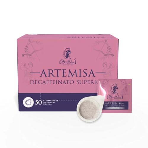 BOCCA DELLA VERITA® - Caja de 50 Cápsulas E.S.E. Sabor ARTEMISA Descafeinado, Cápsulas Compatibles con Cafetera E.S.E. dm 44mm