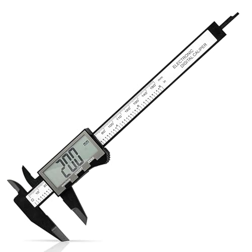 Digital Caliper, Sangabery Dial Caliper 6 Inch with Extra-Large LCD Screen, Plastic Vernier Calipers Measuring Tool, Electronic Ruler, Inch & Millimeter Conversion, Use for Jewelry, Industrial, DIY