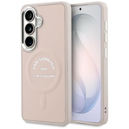 CG MOBILE Karl Lagerfeld - Logo RSG en relief compatible avec MagSafe - Coque pour Samsung Galaxy S26 Plus (rose)