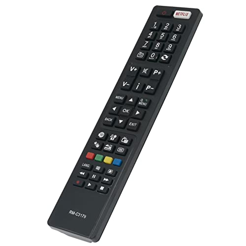 RM-C3179 Replacement Remote Control Fit for JVC LED Smart HD TV LT-40C755 LT-32C650 LT-32C650A, black