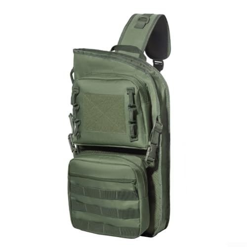 Mochila de entrenamiento al aire libre monohombro verde para ejercicios de campo
